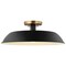 Nuvo Colony 1-Light Medium Flush Mount - Matte Black with Burnished Brass 60/7494 - alternate 4